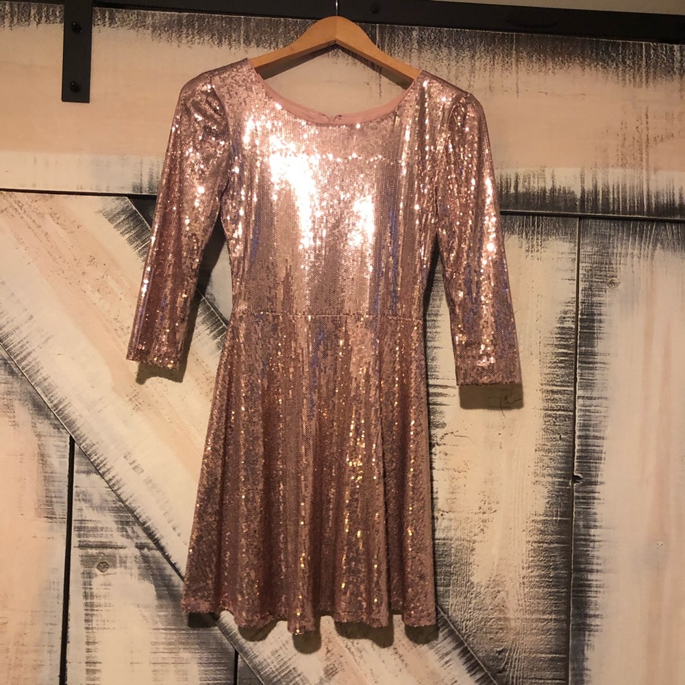 Pink sequin dress